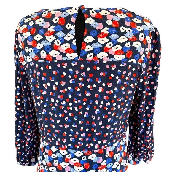 Boden Hotchpotch Poppy Meadow Floral Dress Blue Pink Multi Pattern Sz 6R - Picture 9 of 16